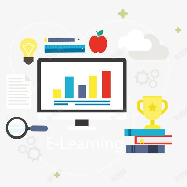 計算機和數字化學習元素 免費下載 頁面網頁 平面電商 創意素材 數字素材